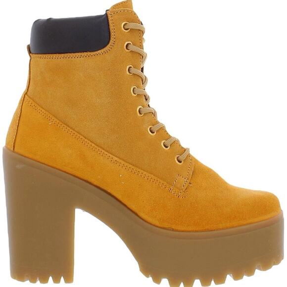 Steve Madden Women's Tindra Tan Suede Platform Ankle Boots Size‎ 8 - Picture 1 of 3